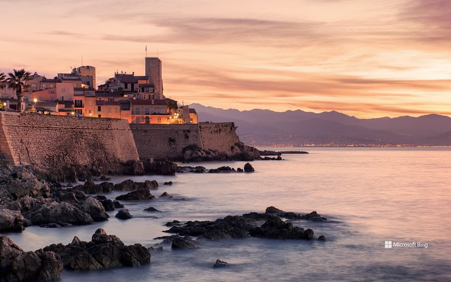 Coastline of the French Riviera in Antibes