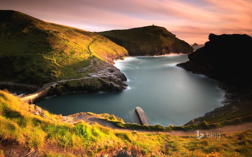 Boscastle harbour on the Cornish coast of England