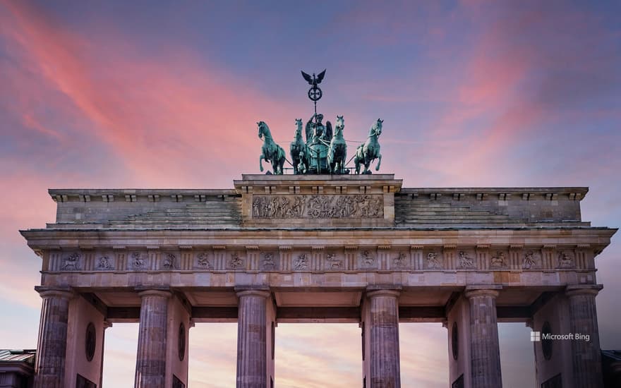 Brandenburg Gate at sunset, Berlin