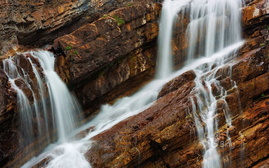 Cameron Falls in Waterton Lakes National Park, Alberta, Canada