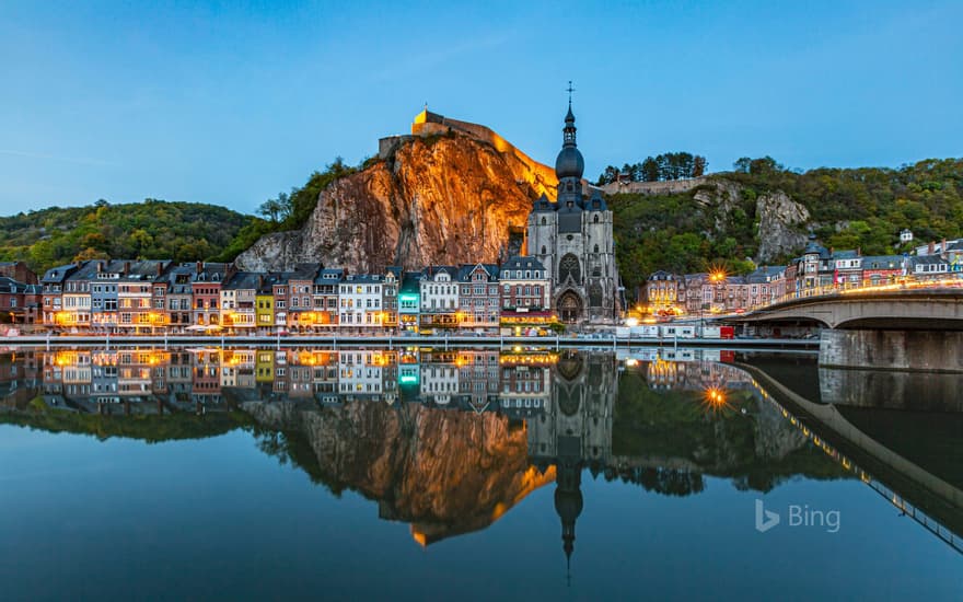 The town of Dinant and the River Meuse in Namur province, Belgium