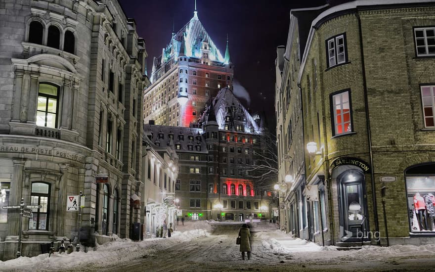 Le Chateau Frontenac after a snow storm, Quebec City, Canada