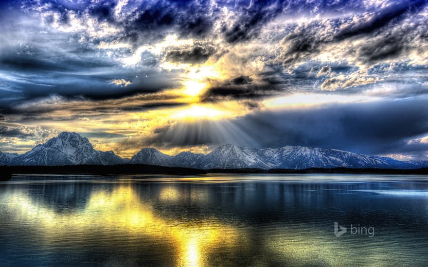 The Teton Range and Jackson Lake in Grand Teton National Park, Wyoming