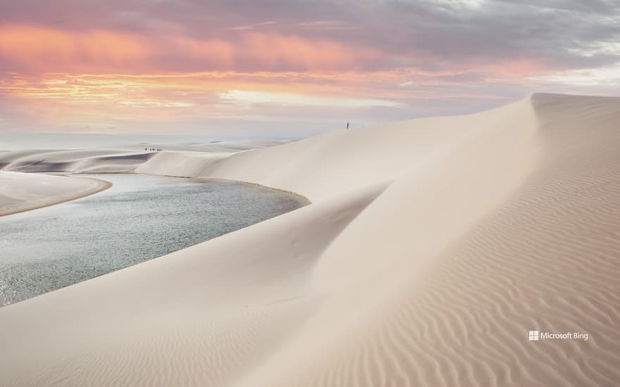 Sunset in Lençóis Maranhenses National Park, Maranhão, Brazil