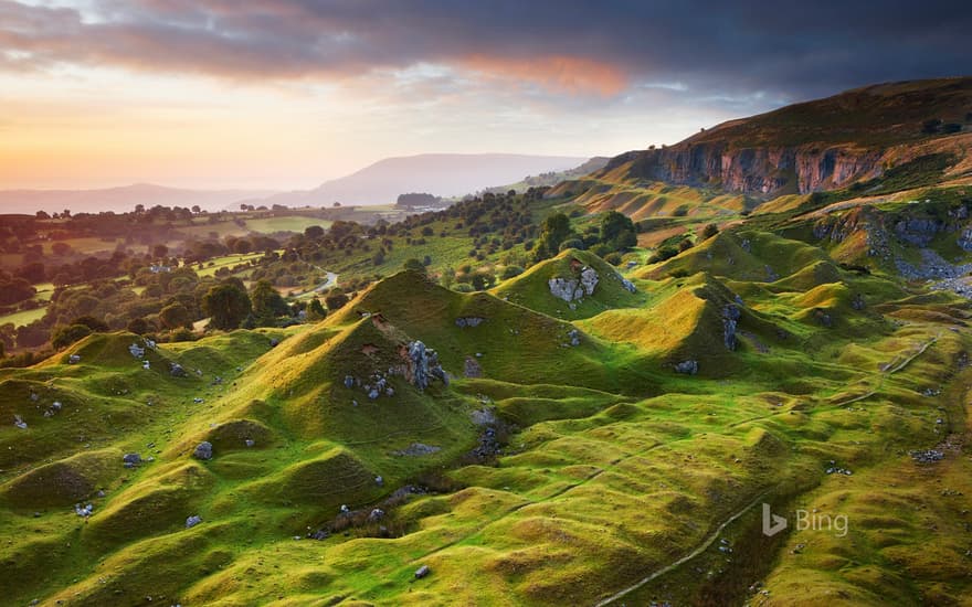 The Llangattock Escarpment in the Brecon Beacons National Park, Powys, Wales