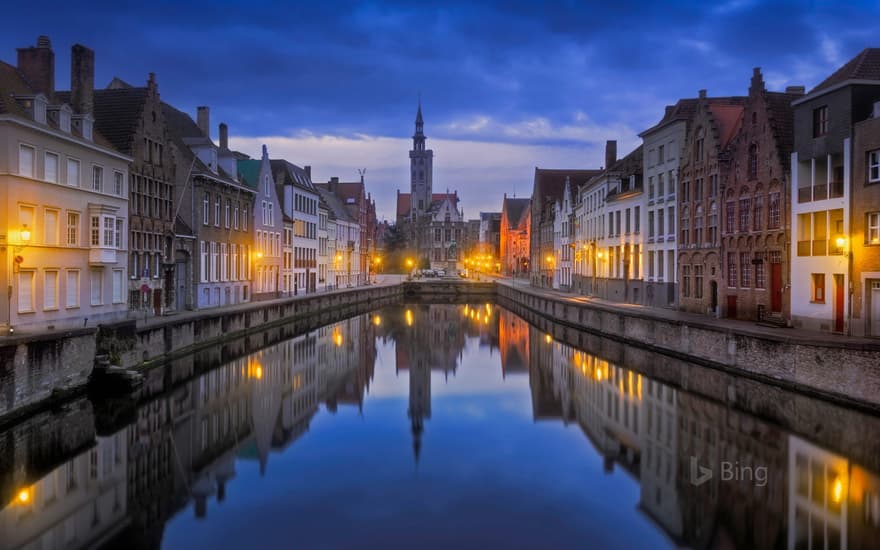 Jan van Eyckplein in Bruges, Belgium