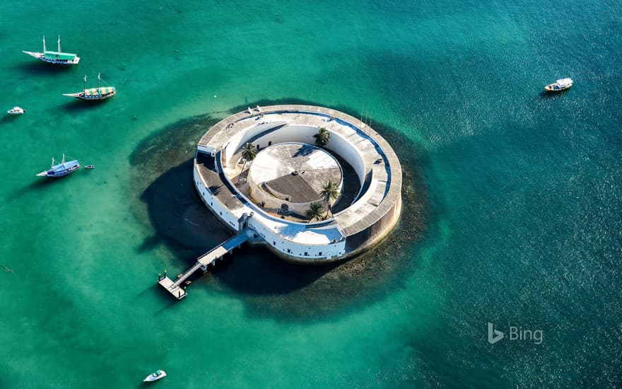 São Marcelo Fort in All Saint’s Bay, Salvador, Bahia, Brazil