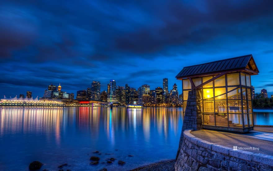 Scenic shot from Stanley Park overlooking the downtown core, Vancouver