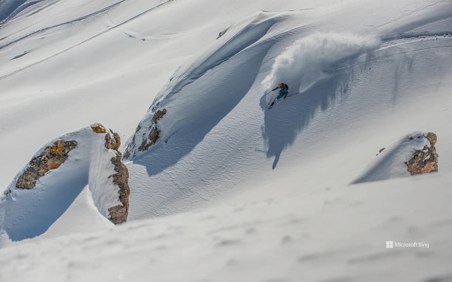 Off-piste skiing, Courchevel, France