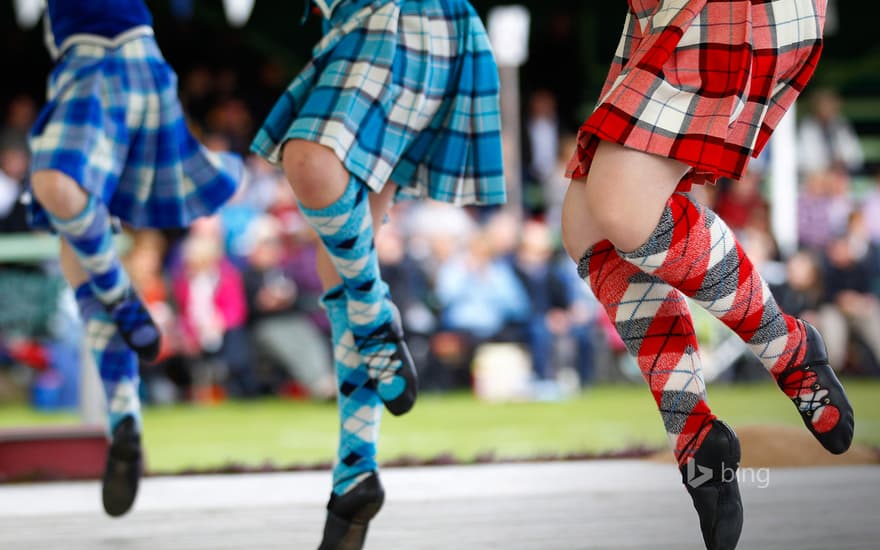 Highland dancers in Scotland