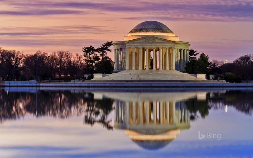 Thomas Jefferson Memorial reflected in the Tidal Basin, Washington, DC