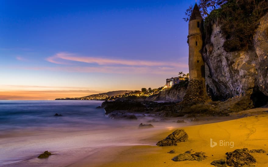 The tower at Victoria Beach, Laguna Beach, California